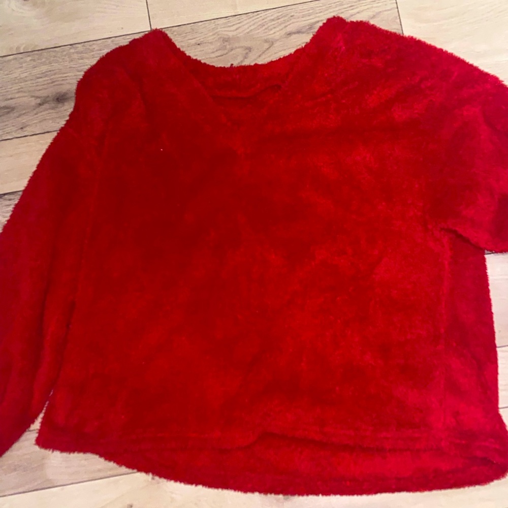 Shein Sherpa V Neck Sweater